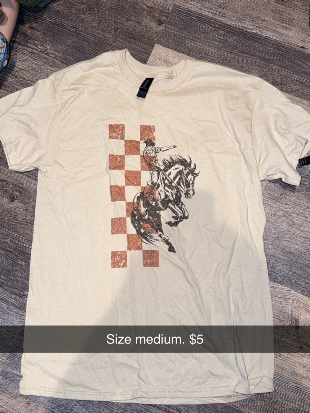 Cream Women's Short-Sleeve Graphic Tee with Rodeo Motif
